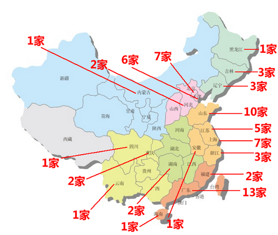 中国直销地图展现 １分钟看完所有直销公司地址